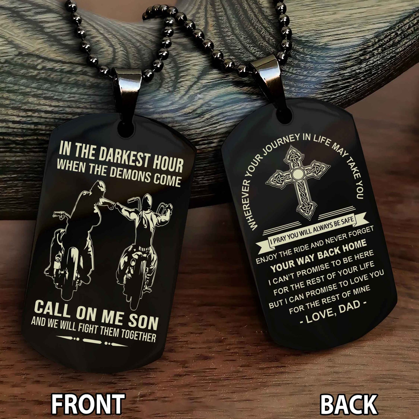 Special Version Double Side Dog Tag Call On Me Son And We Will Fight Them Together - Cross Never Forget Your Way Back Home