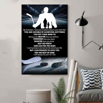 Baseball Poster Canvas Grandma To Grandson - That You Are Braver Than You Believe You Are Capable Of I Will Always Your No 1 Fan