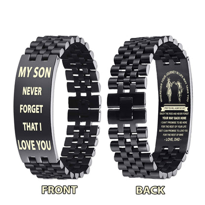 New Version Double Sided Bracelet Gift From Dad For Son - Never Forget Your Way Back Home