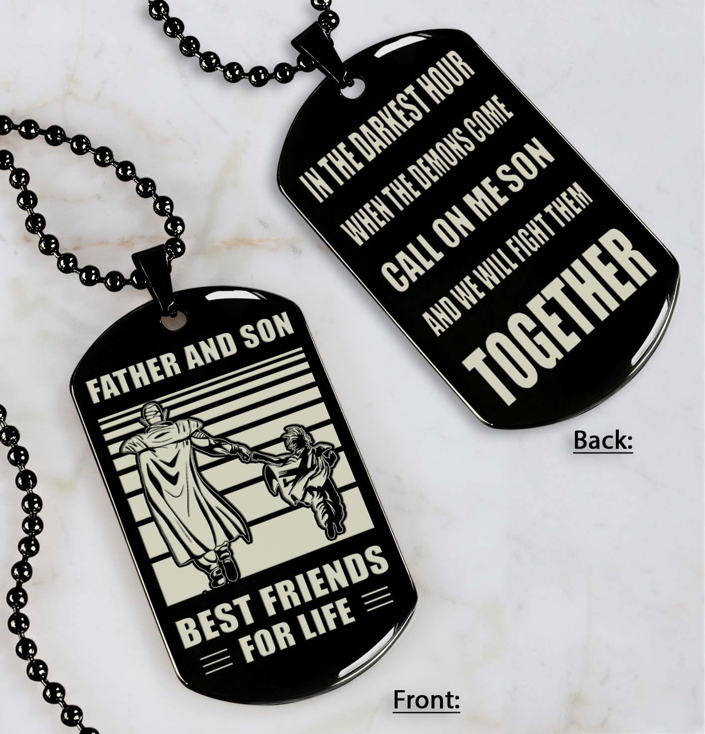Cowboy Personalized Double Sided Dog Tag Call On Me Son And We Will Fight Them Together Gifts For Your Son From Dad