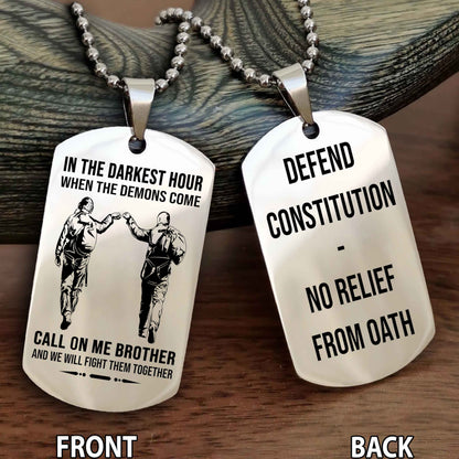 Soldier Personalized Double Sided Dog Tag For Brother
