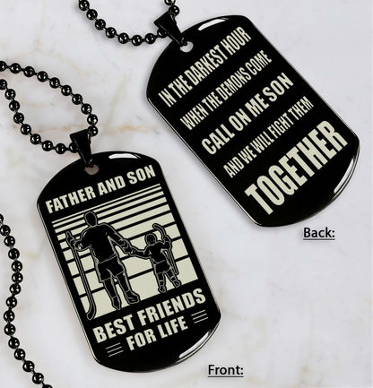 Cowboy Personalized Double Sided Dog Tag Call On Me Son And We Will Fight Them Together Gifts For Your Son From Dad