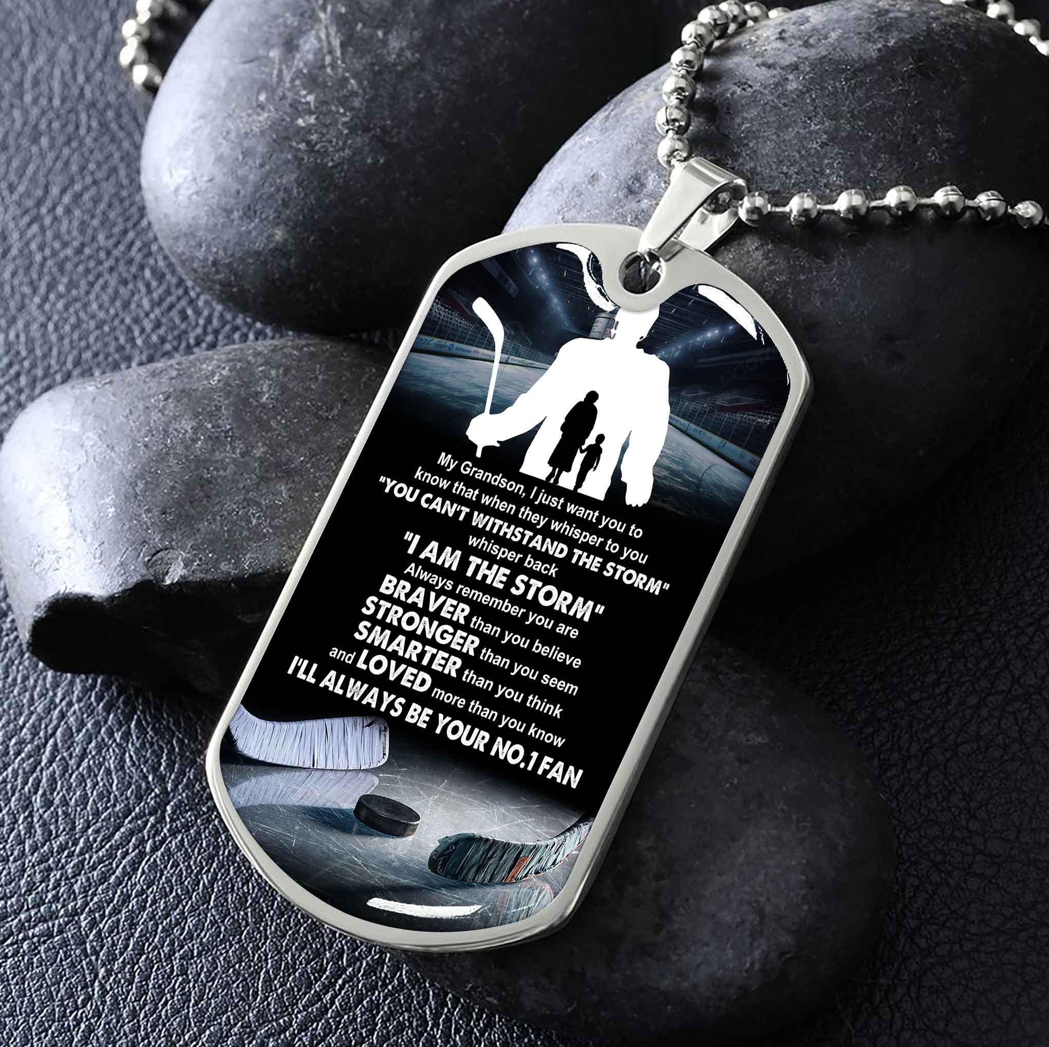 Sport Military Chain 18K Gold Plated Silver Plated To My Grandson From Grandma Motivation Message I Will Always Be Your No 1 Fan
