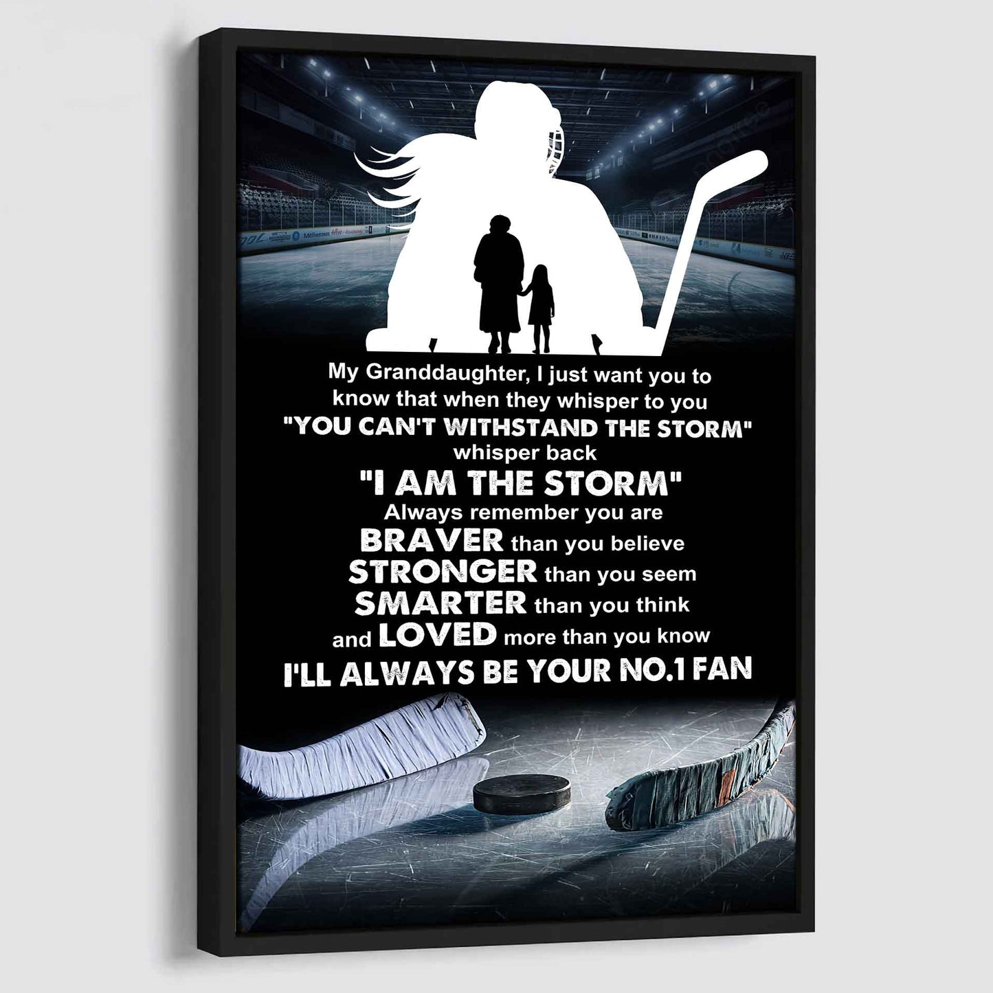 Baketball Poster Canvas Grandma To Granddaughter - Whisper Back I Am The Storm I Will Always Your No 1 Fan