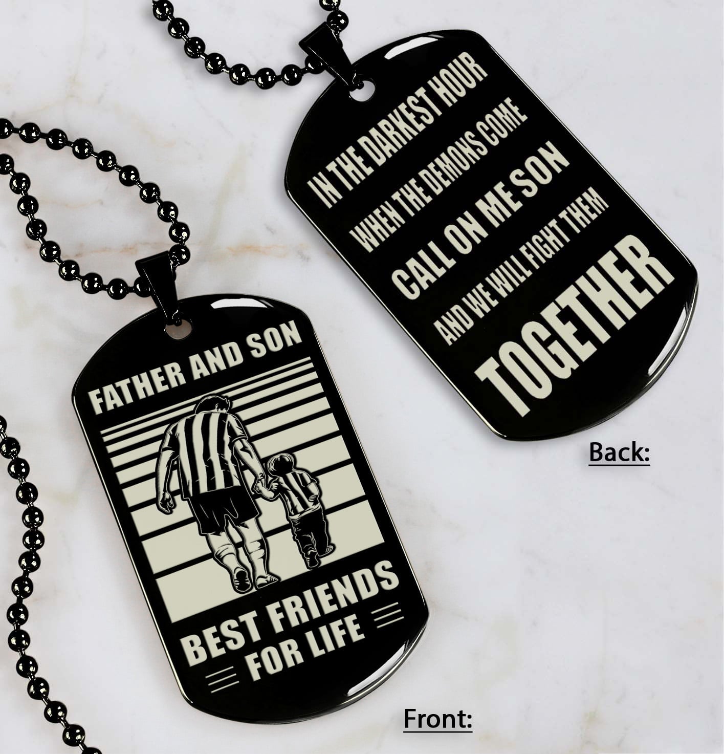 Cowboy Personalized Double Sided Dog Tag Call On Me Son And We Will Fight Them Together Gifts For Your Son From Dad