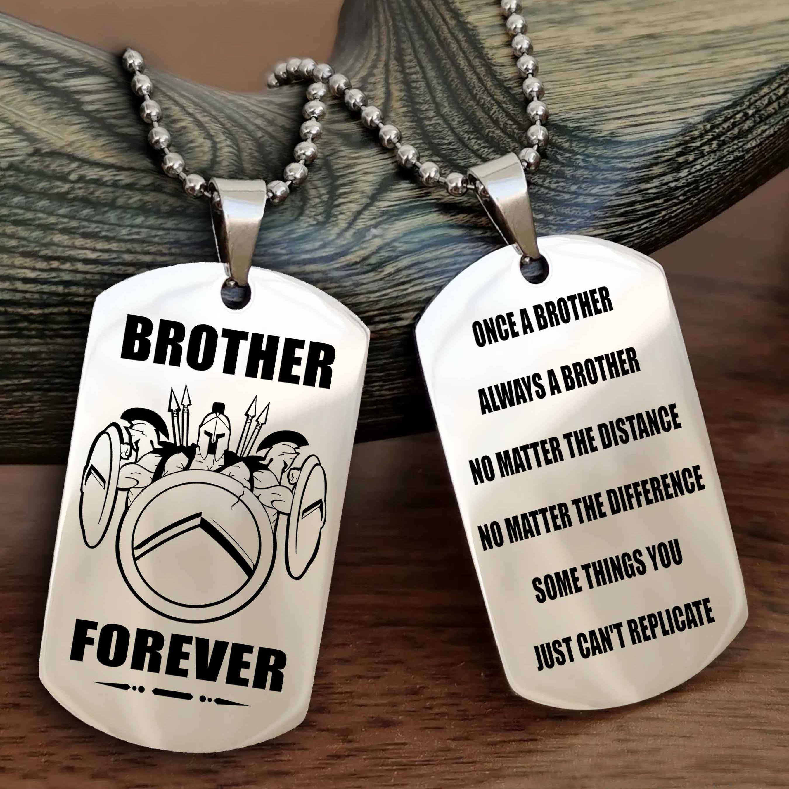 Cowboy Customizable engraved dog tag double sided gift from brother - Brother Forever Once A Brother Always A Brother