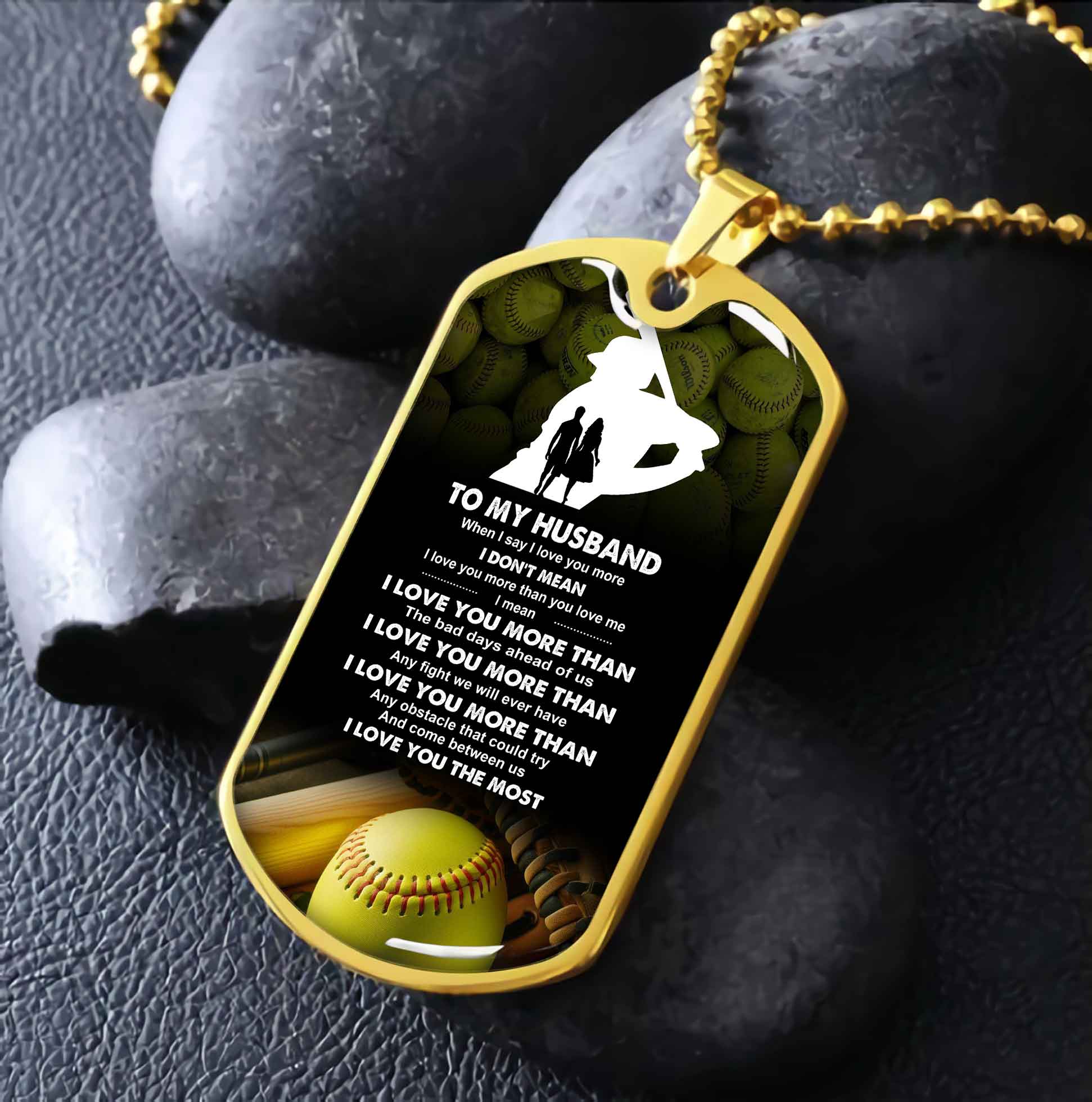 Sport Military Chain 18K Gold Plated Silver Plated To My Husband From Wife With Love Message