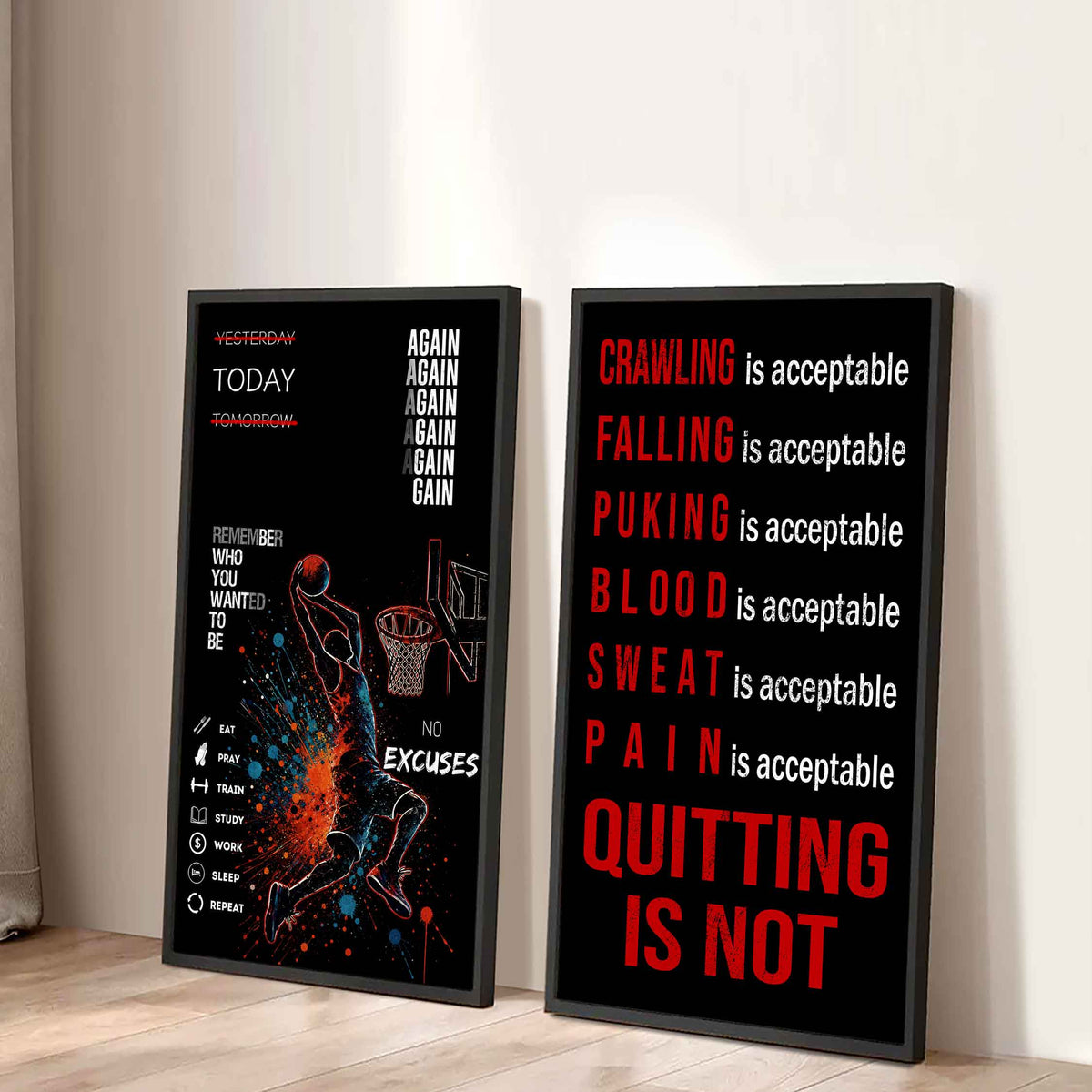 Quiting Is Not Canvas Set Ready To Hang Gift For Your Son Your Friend