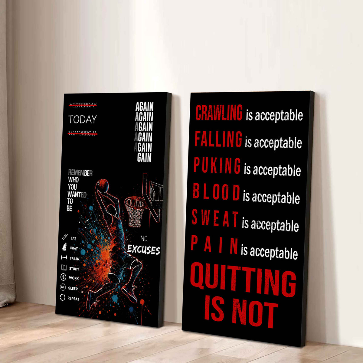 Quiting Is Not Canvas Set Ready To Hang Gift For Your Son Your Friend