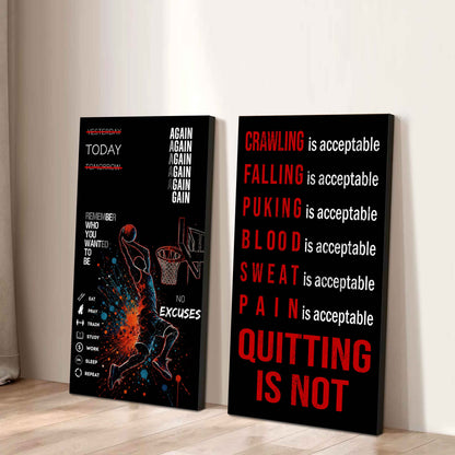 Quiting Is Not Canvas Set Ready To Hang Gift For Your Son Your Friend