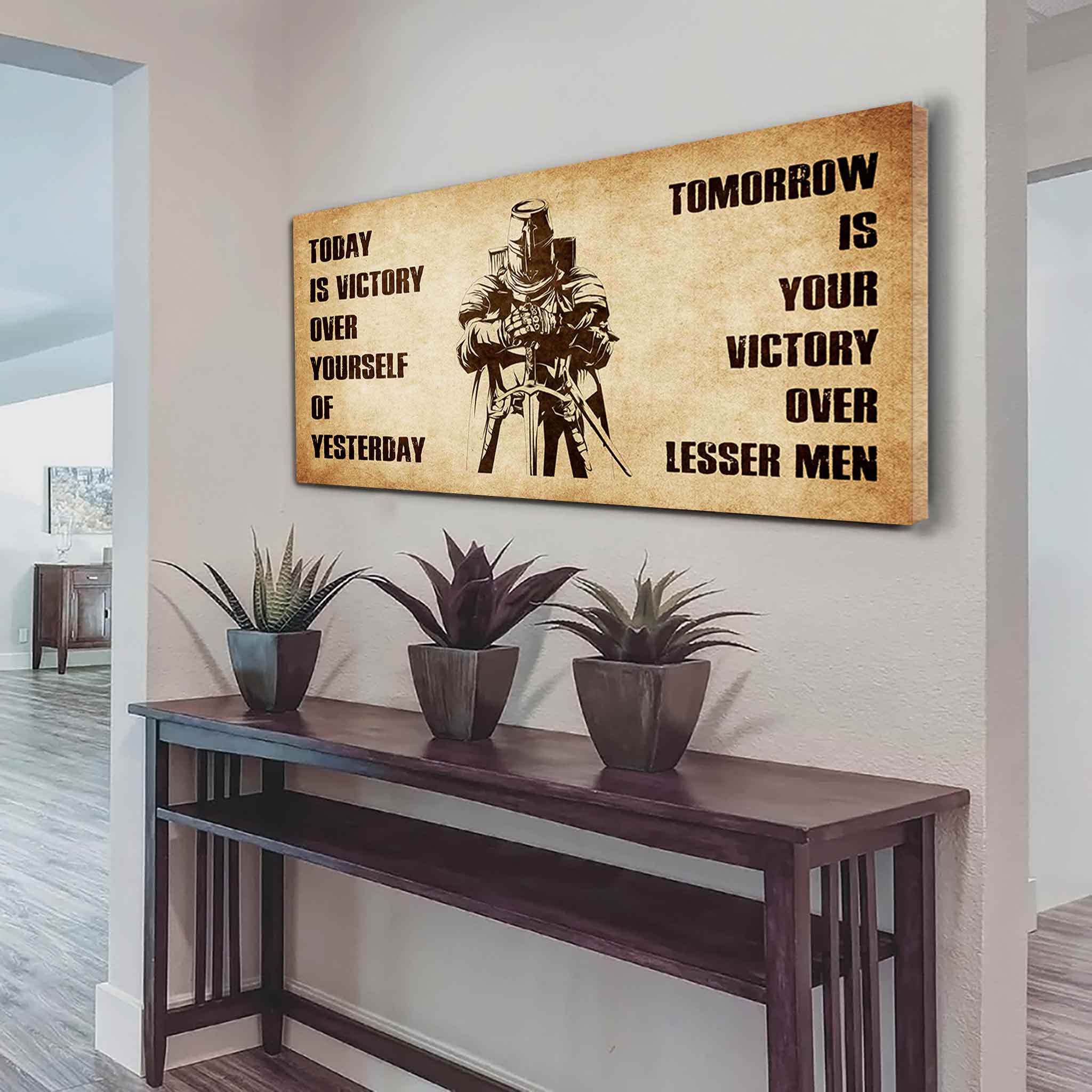 Personalized DRB Poster Canvas - Today Is Victory Over Yourself Of Yesterday Tomorrow Is Your Victory Over Lesser Men