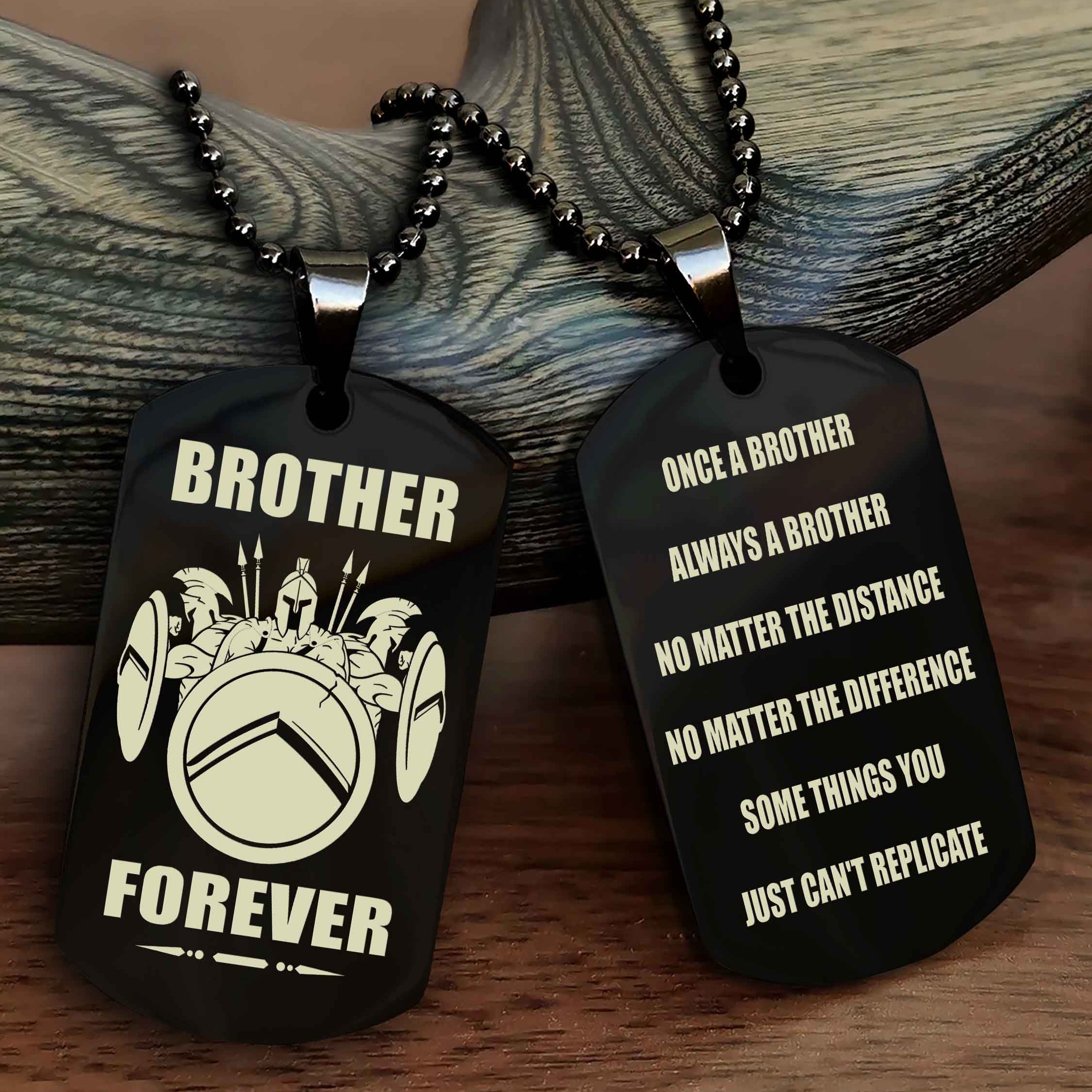 Cowboy Customizable engraved dog tag double sided gift from brother - Brother Forever Once A Brother Always A Brother