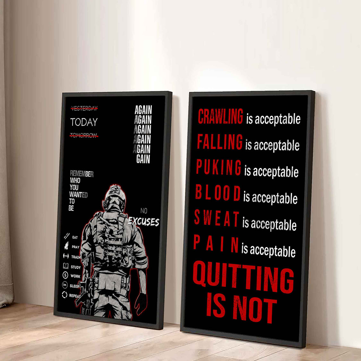 Quiting Is Not Canvas Set Ready To Hang Gift For Your Son Your Friend