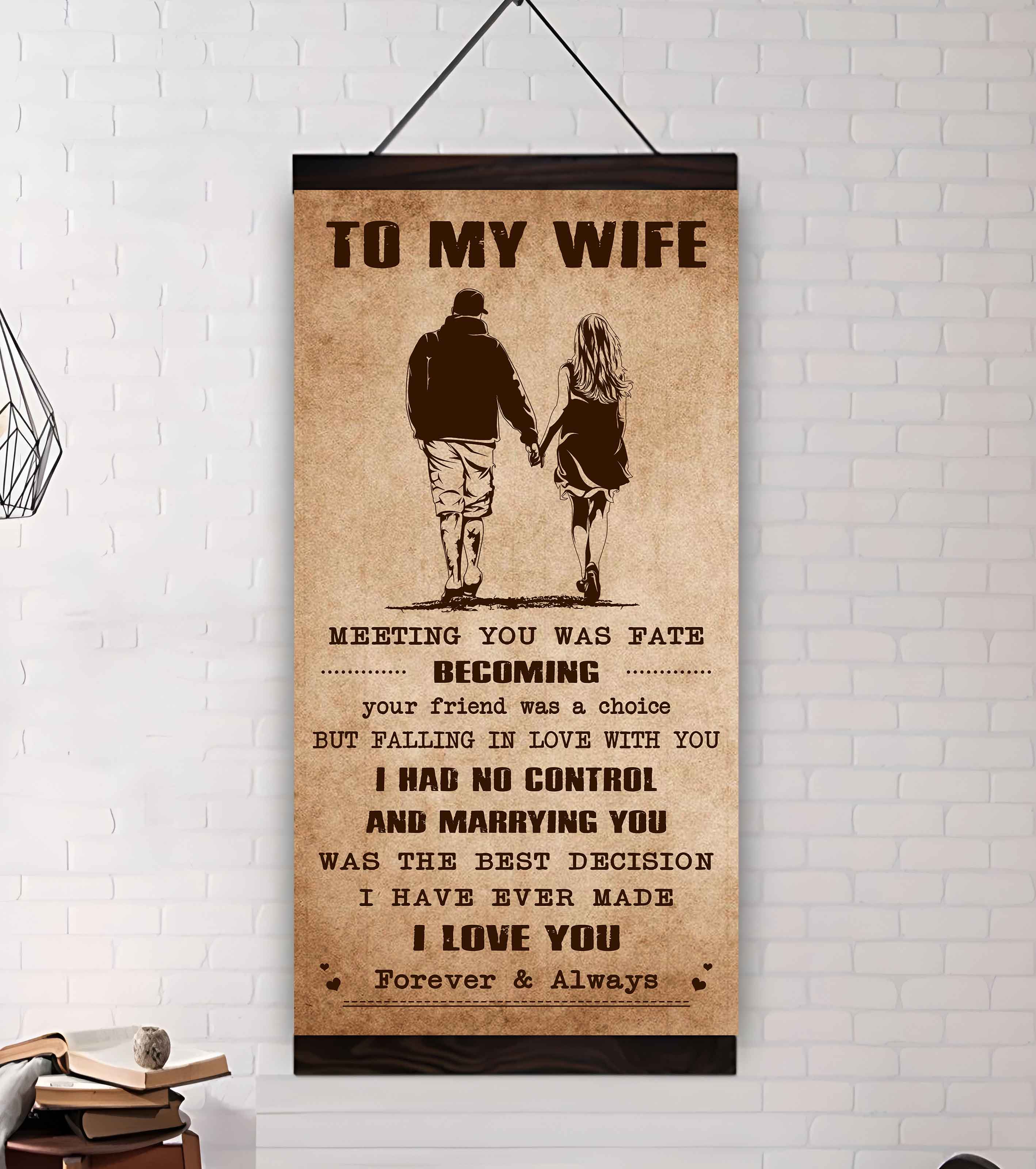 Family Poster Canvas To My Wife Meeting You Was Fate - I Love You Forever And Always Gift For Your Wife