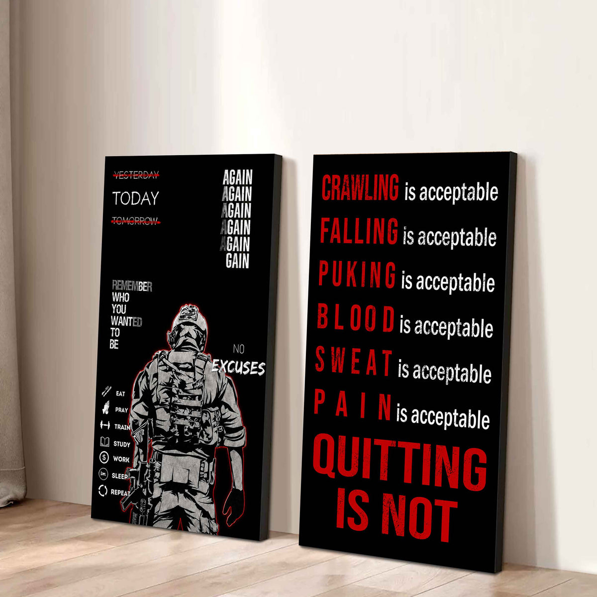 Quiting Is Not Canvas Set Ready To Hang Gift For Your Son Your Friend