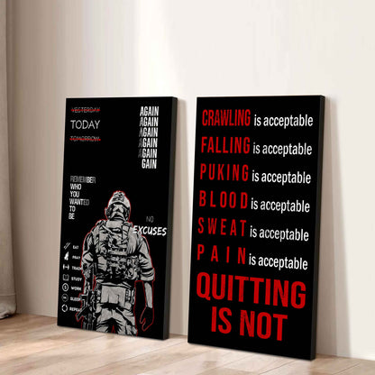 Quiting Is Not Canvas Set Ready To Hang Gift For Your Son Your Friend