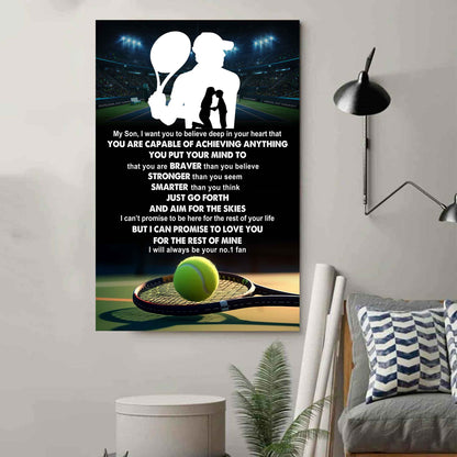 Baseball Poster Canvas Mom To Son - That You Are Braver Than You Believe You Are Capable Of I Will Always Your No 1 Fan