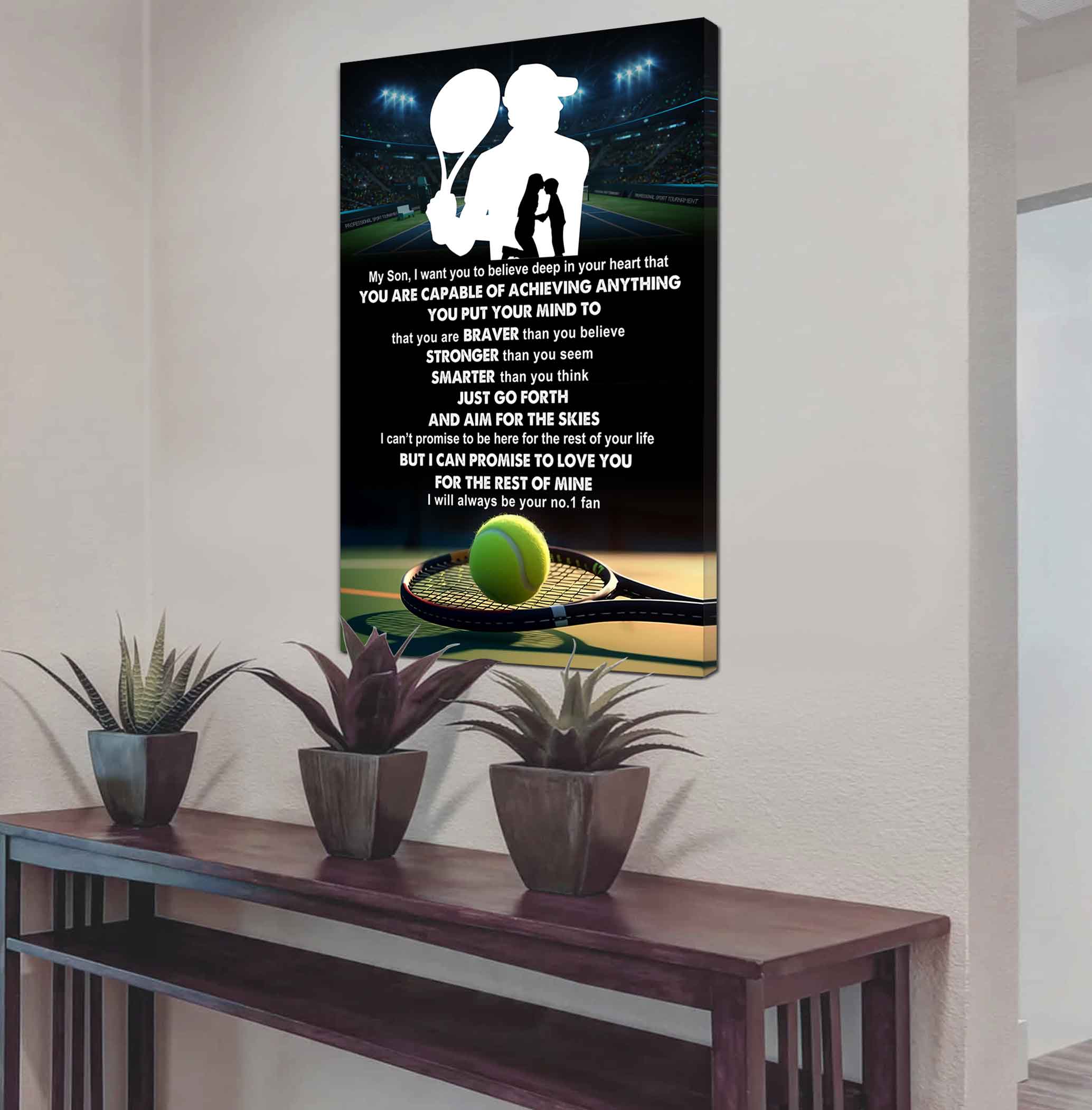 Sport Poster Canvas Mom To Son - That You Are Braver Than You Believe You Are Capable Of I Will Always Your No 1 Fan