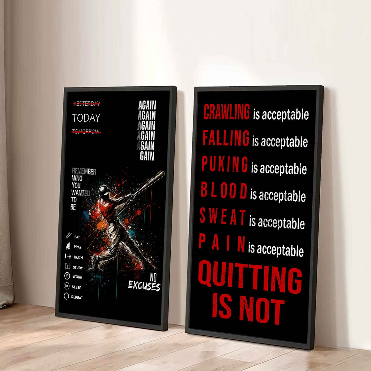 Quiting Is Not Canvas Set Ready To Hang Gift For Your Son Your Friend