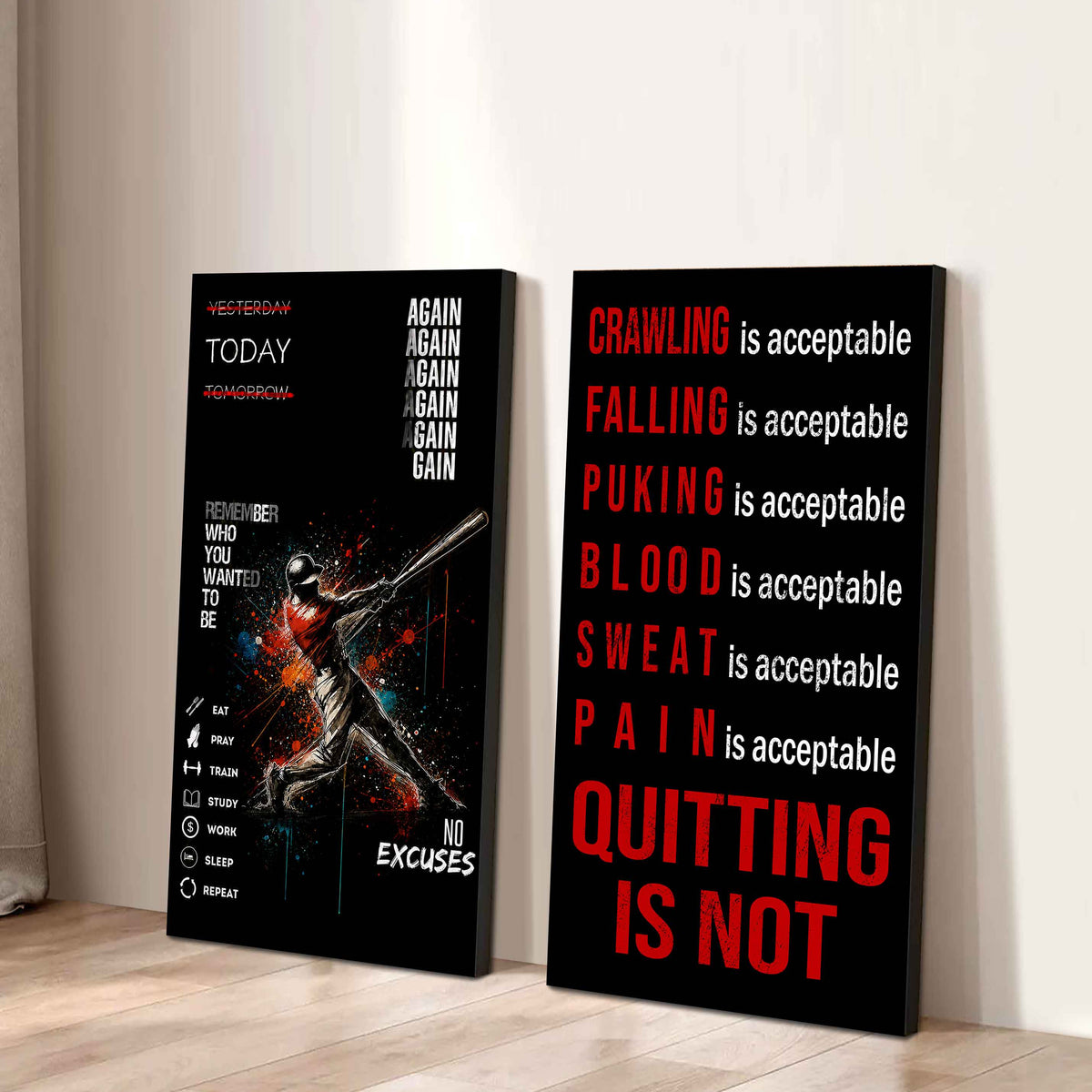 Quiting Is Not Canvas Set Ready To Hang Gift For Your Son Your Friend