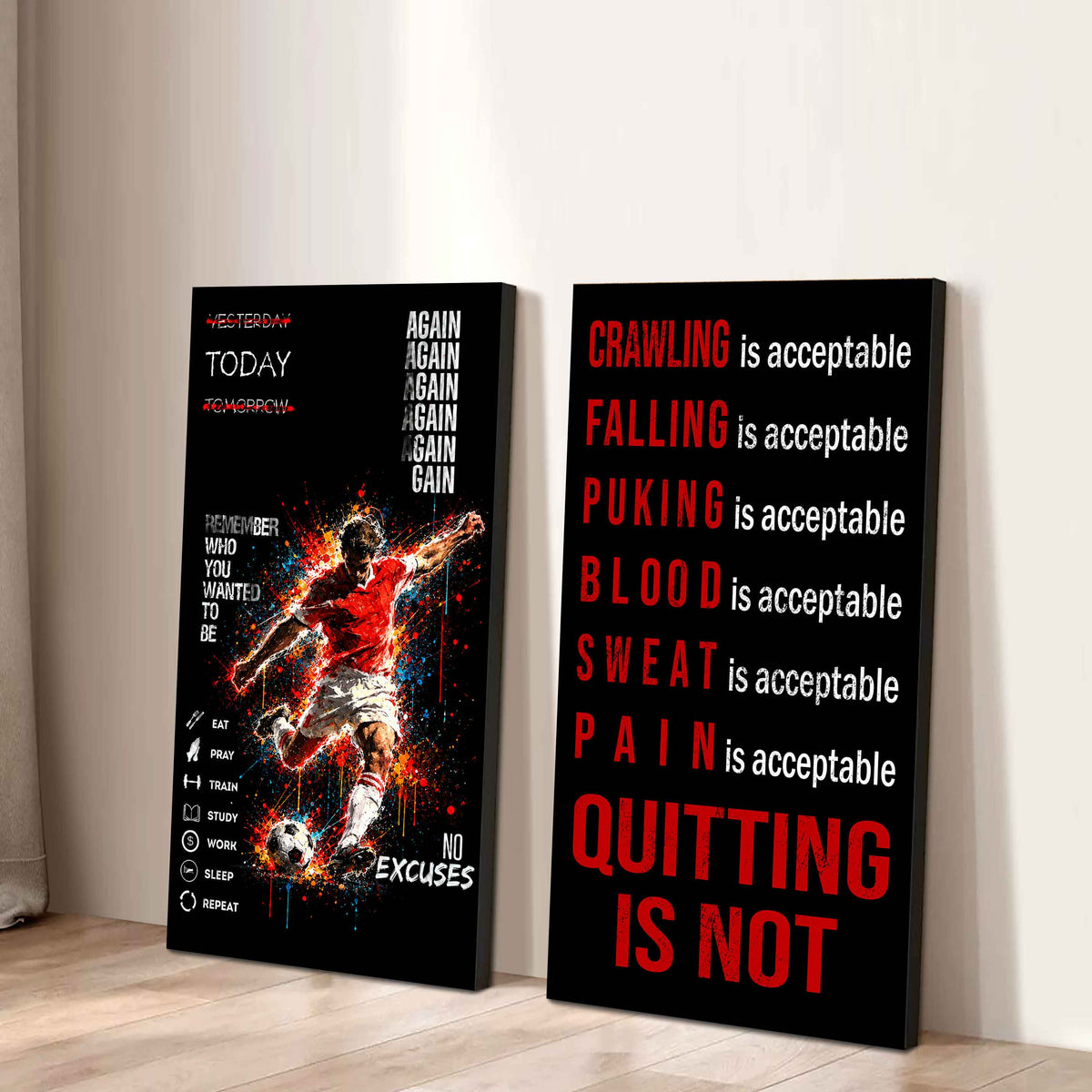 Quiting Is Not Canvas Set Ready To Hang Gift For Your Son Your Friend