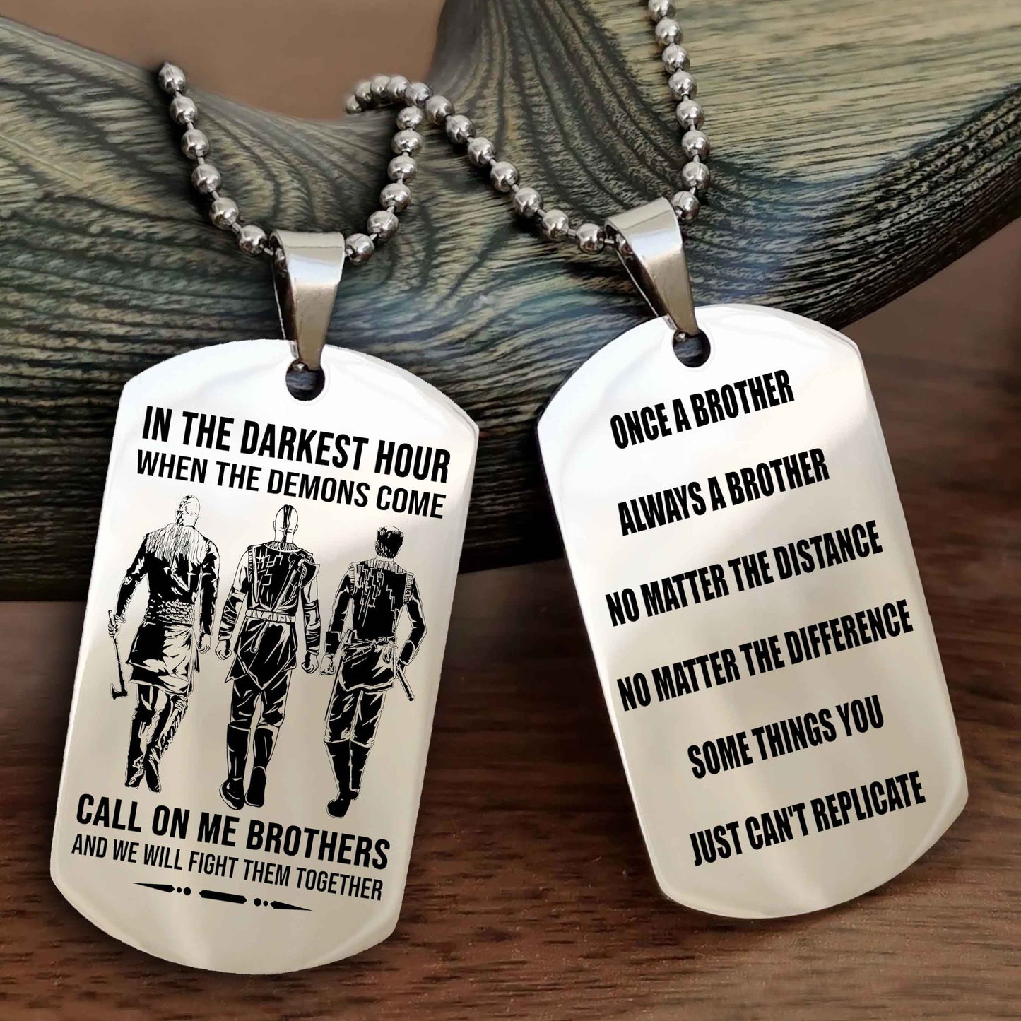 Knight Templar Customizable engraved dog tag double sided gift from brother Once A Brother Always A Brother