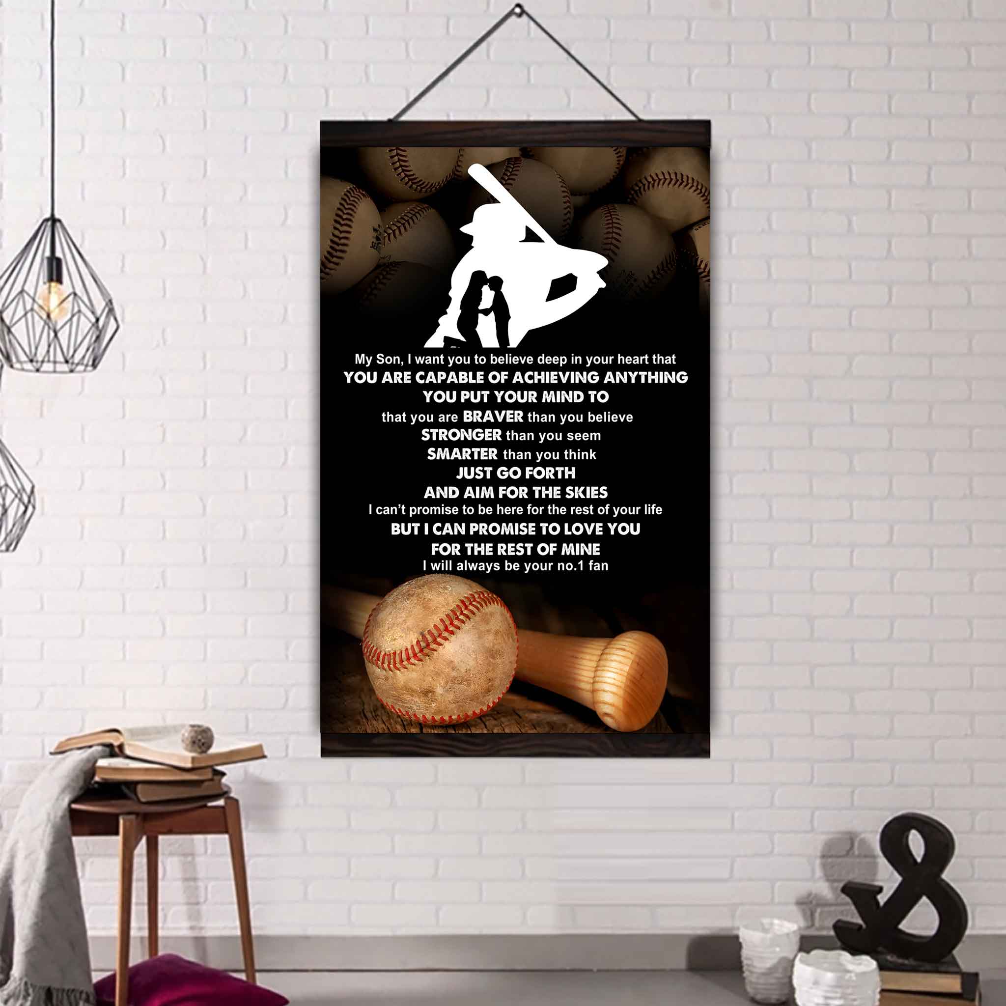 Sport Poster Canvas Mom To Son - That You Are Braver Than You Believe You Are Capable Of I Will Always Your No 1 Fan