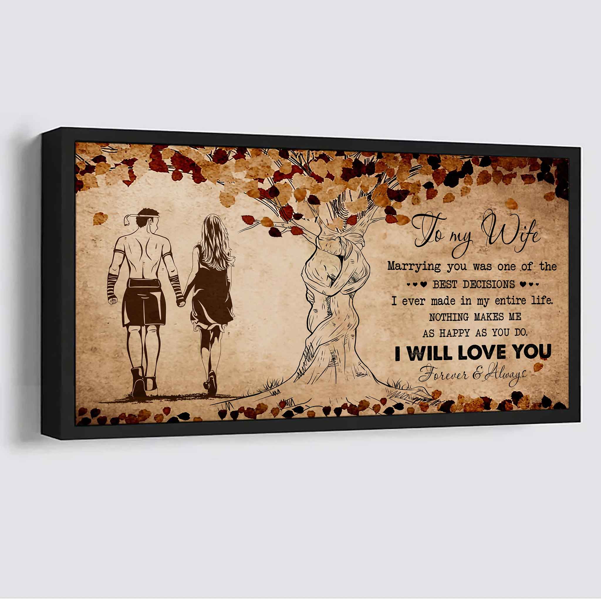 American Football Poster Canvas To My Wife Marrying You Was One Of The Best Decisions - I Will Love You Forever And Always Gift For Your Wife