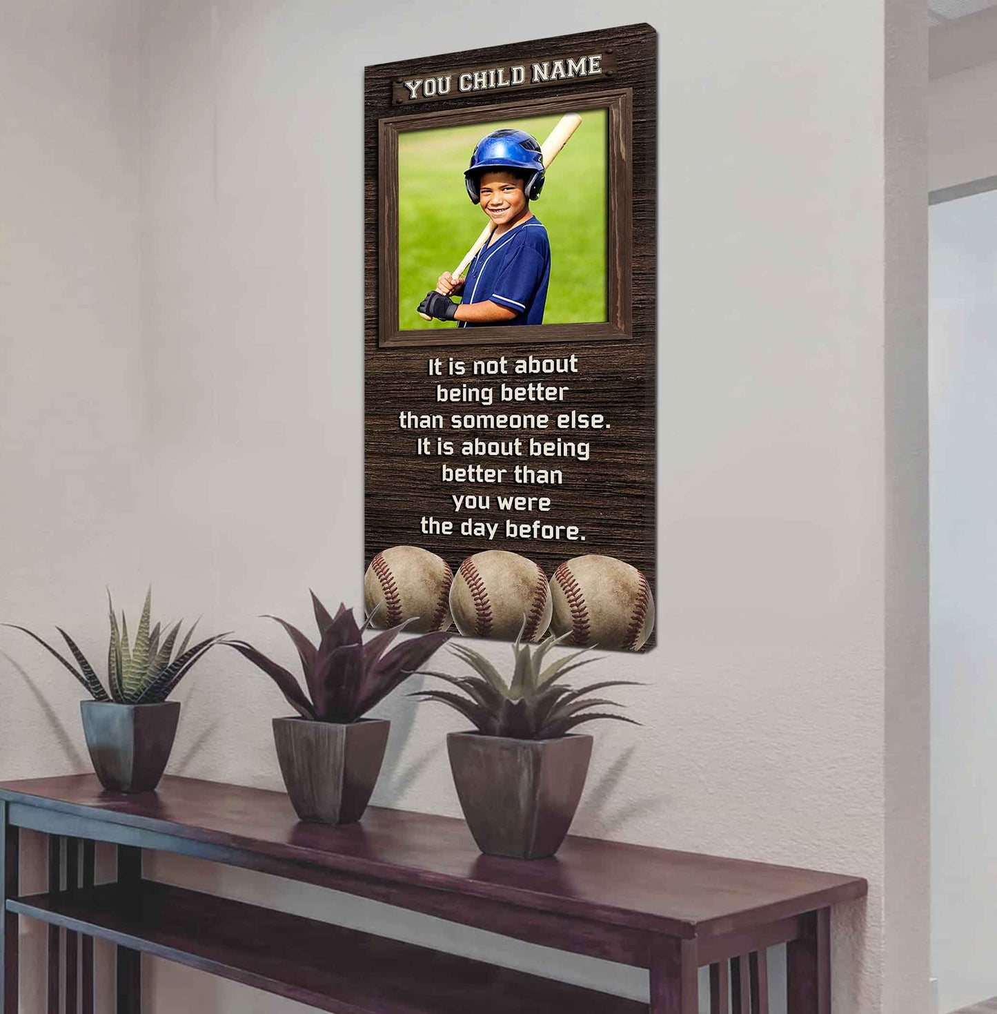 Personalized (Photo and Name) Poster Canvas It's Not About Being Better Than Someone Else It's About Being Better Than You Were The Day Before