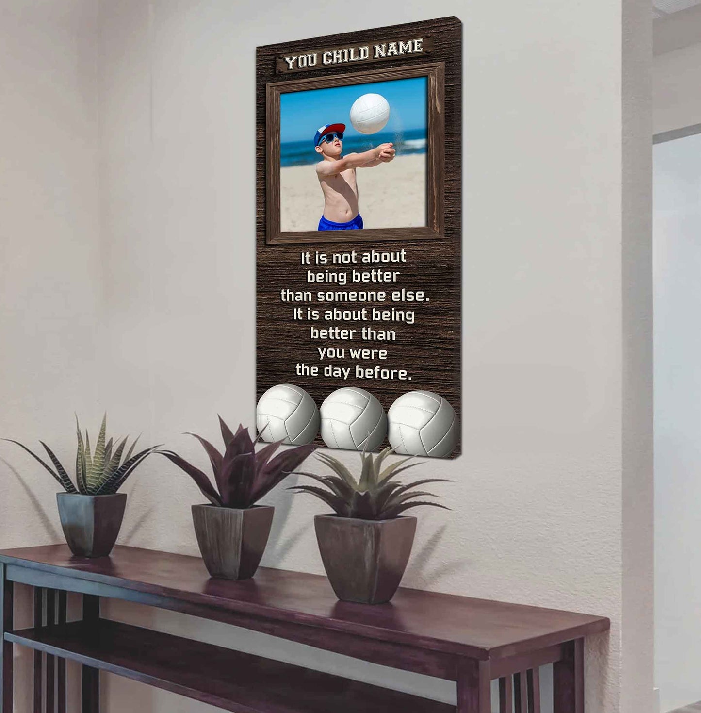 Personalized (Photo and Name) Poster Canvas It's Not About Being Better Than Someone Else It's About Being Better Than You Were The Day Before