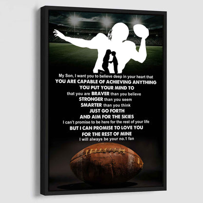 Baseball Poster Canvas Mom To Son - That You Are Braver Than You Believe You Are Capable Of I Will Always Your No 1 Fan