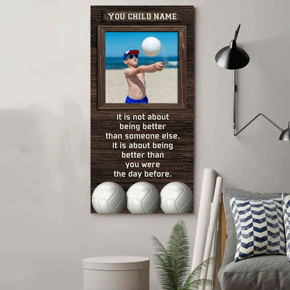 Personalized (Photo and Name) Poster Canvas It's Not About Being Better Than Someone Else It's About Being Better Than You Were The Day Before