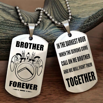 Police Personalized Double Sided Dog Tag For My Brother - Call On Me Brother And We Will Fight Them Together Gift For Your Friend