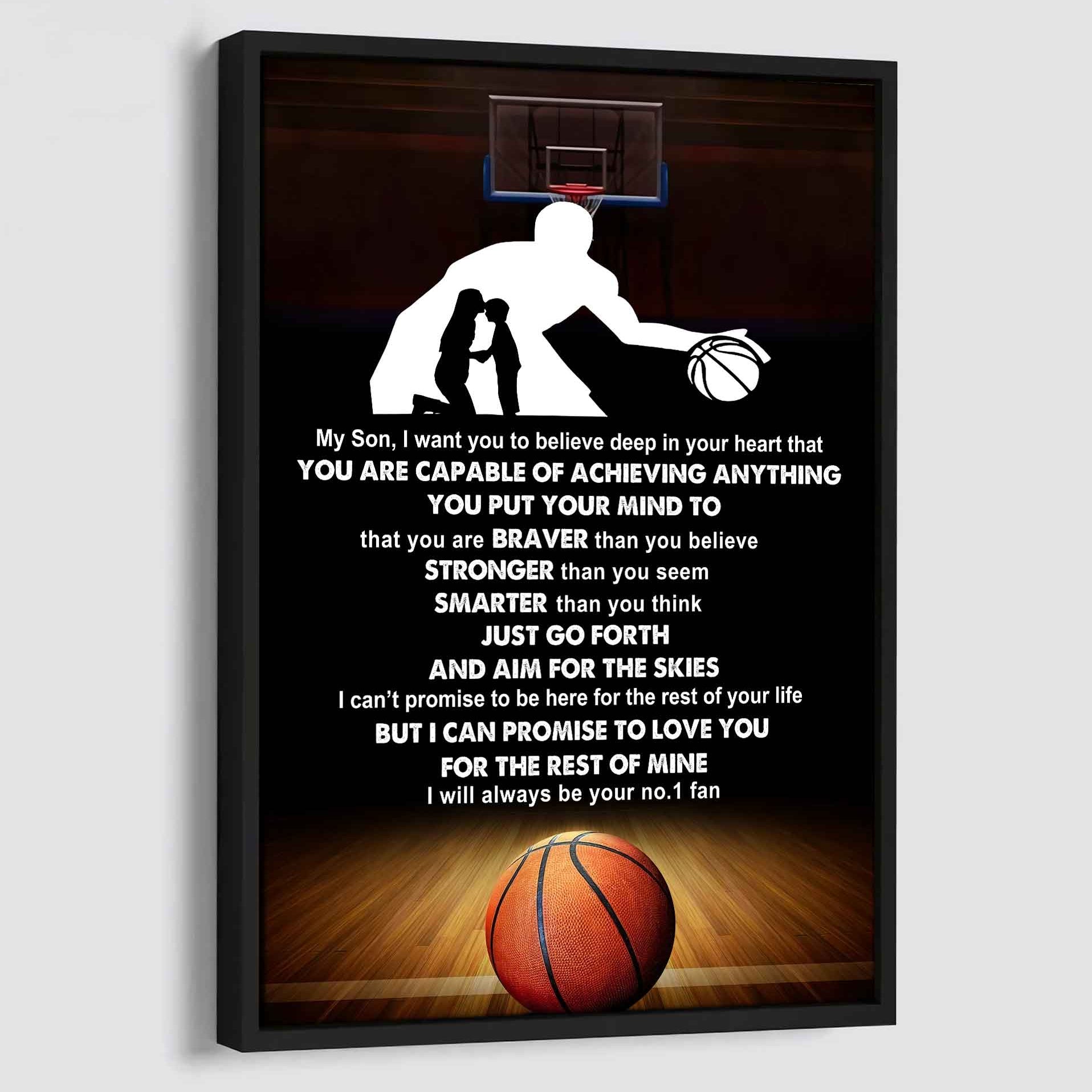 Sport Poster Canvas Mom To Son - That You Are Braver Than You Believe You Are Capable Of I Will Always Your No 1 Fan