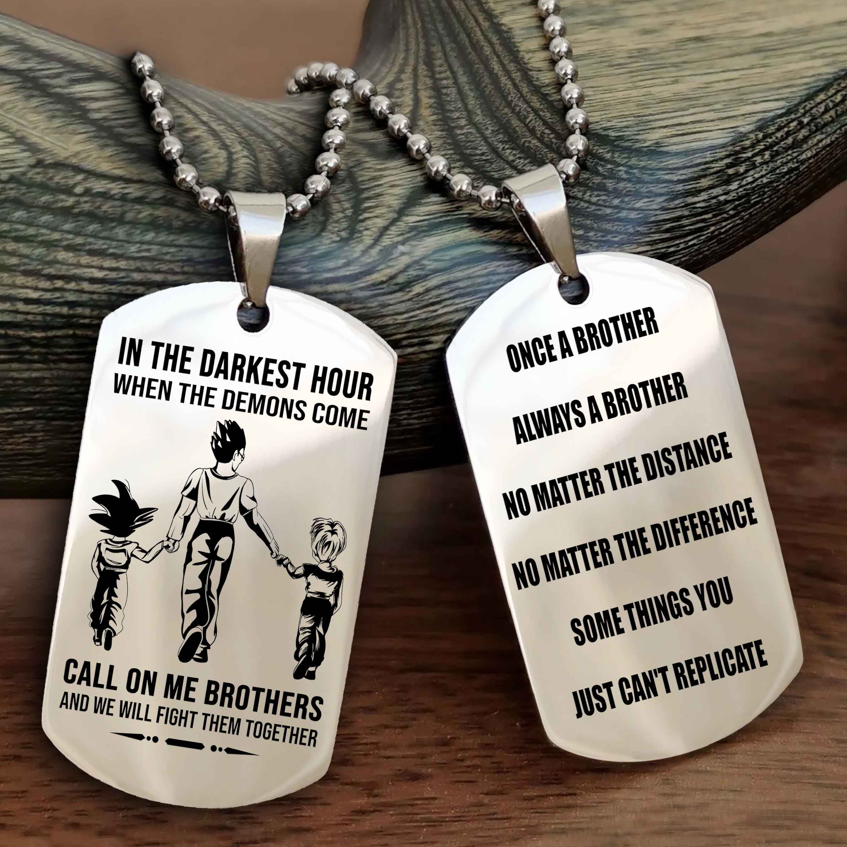Cowboy Customizable engraved dog tag double sided gift from brother Once A Brother Always A Brother