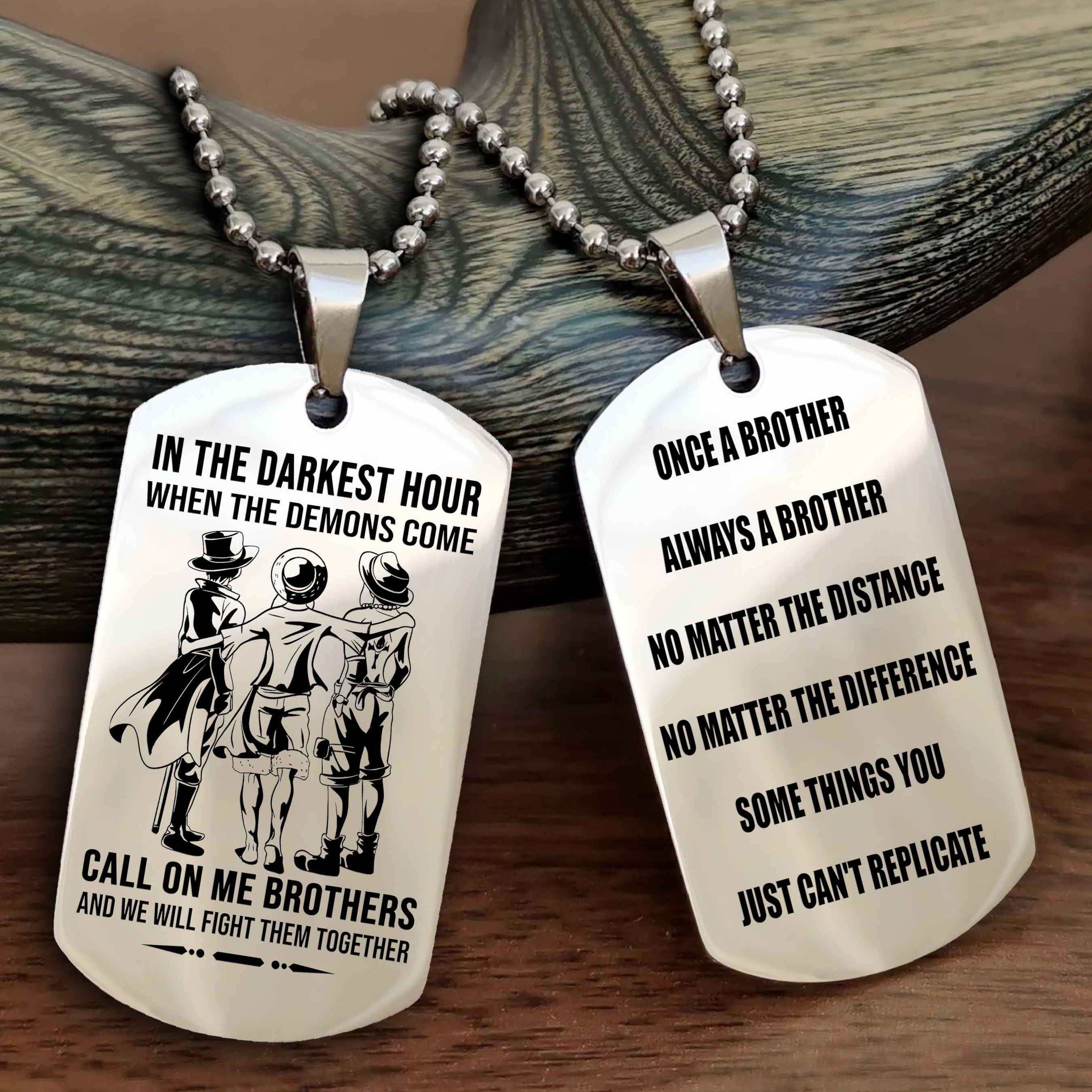 Cowboy Customizable engraved dog tag double sided gift from brother Once A Brother Always A Brother