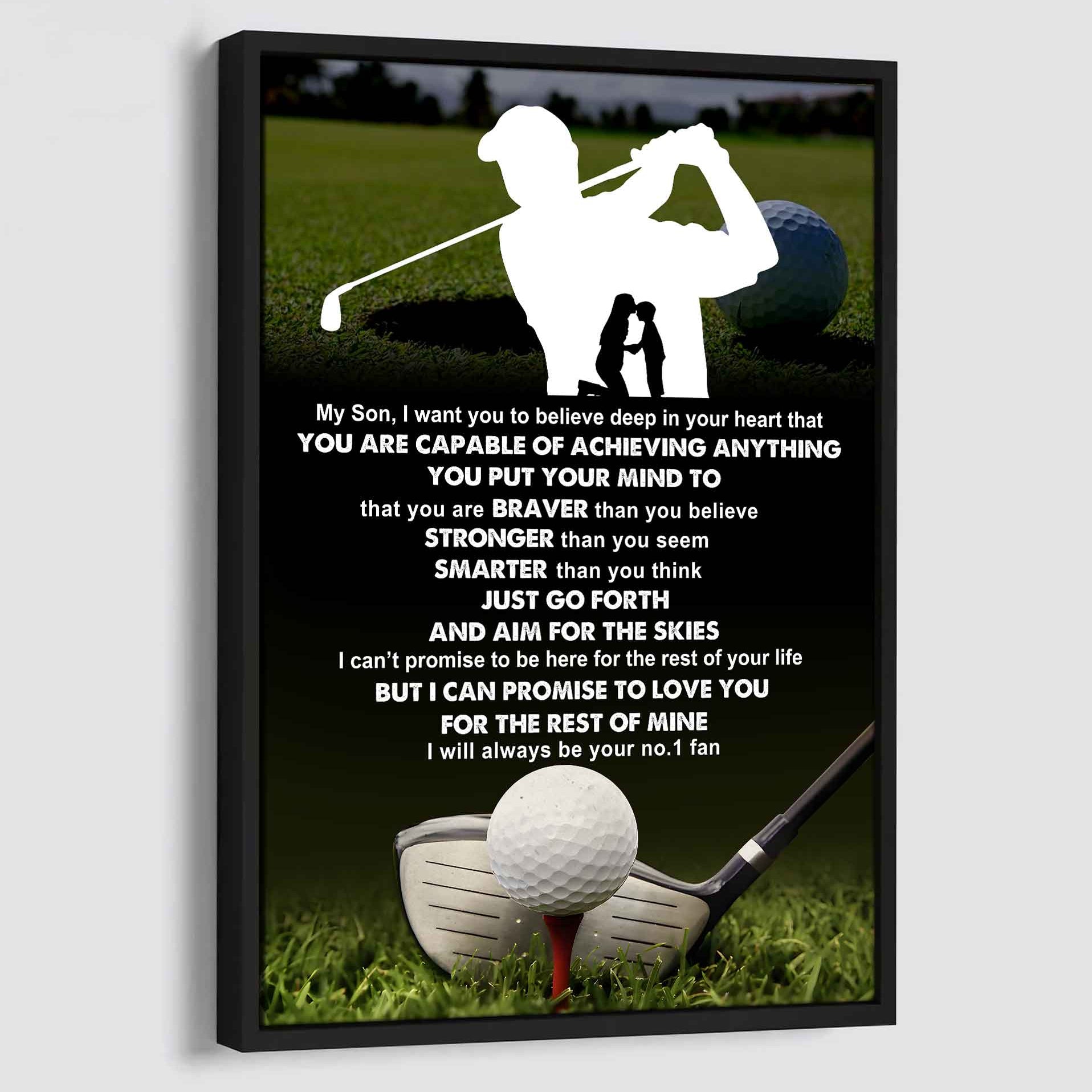 Sport Poster Canvas Mom To Son - That You Are Braver Than You Believe You Are Capable Of I Will Always Your No 1 Fan