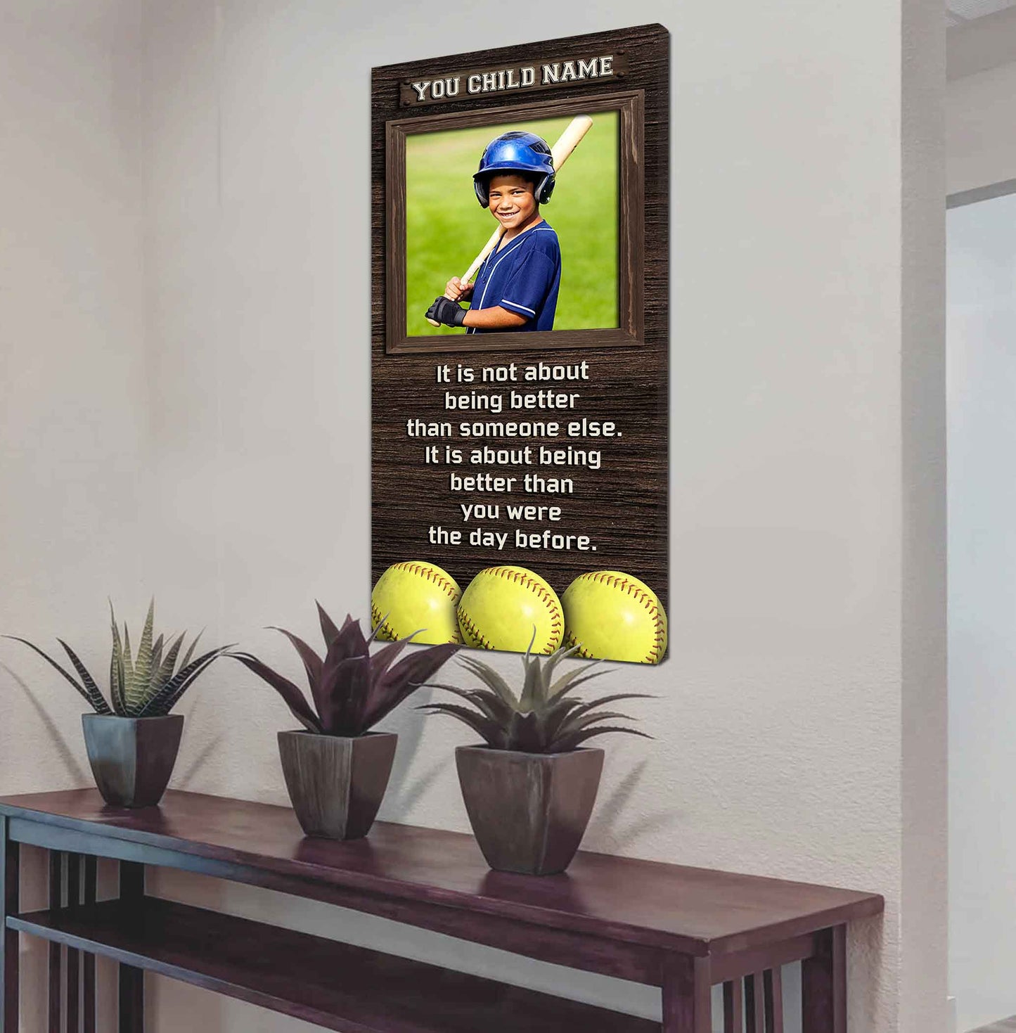 Personalized (Photo and Name) Poster Canvas It's Not About Being Better Than Someone Else It's About Being Better Than You Were The Day Before