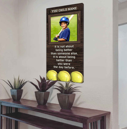 Personalized (Photo and Name) Poster Canvas It's Not About Being Better Than Someone Else It's About Being Better Than You Were The Day Before