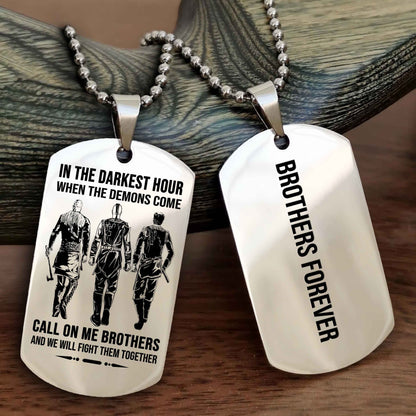 Knight Templar Customizable engraved black dog tag double sided gift from brother, brother forevers