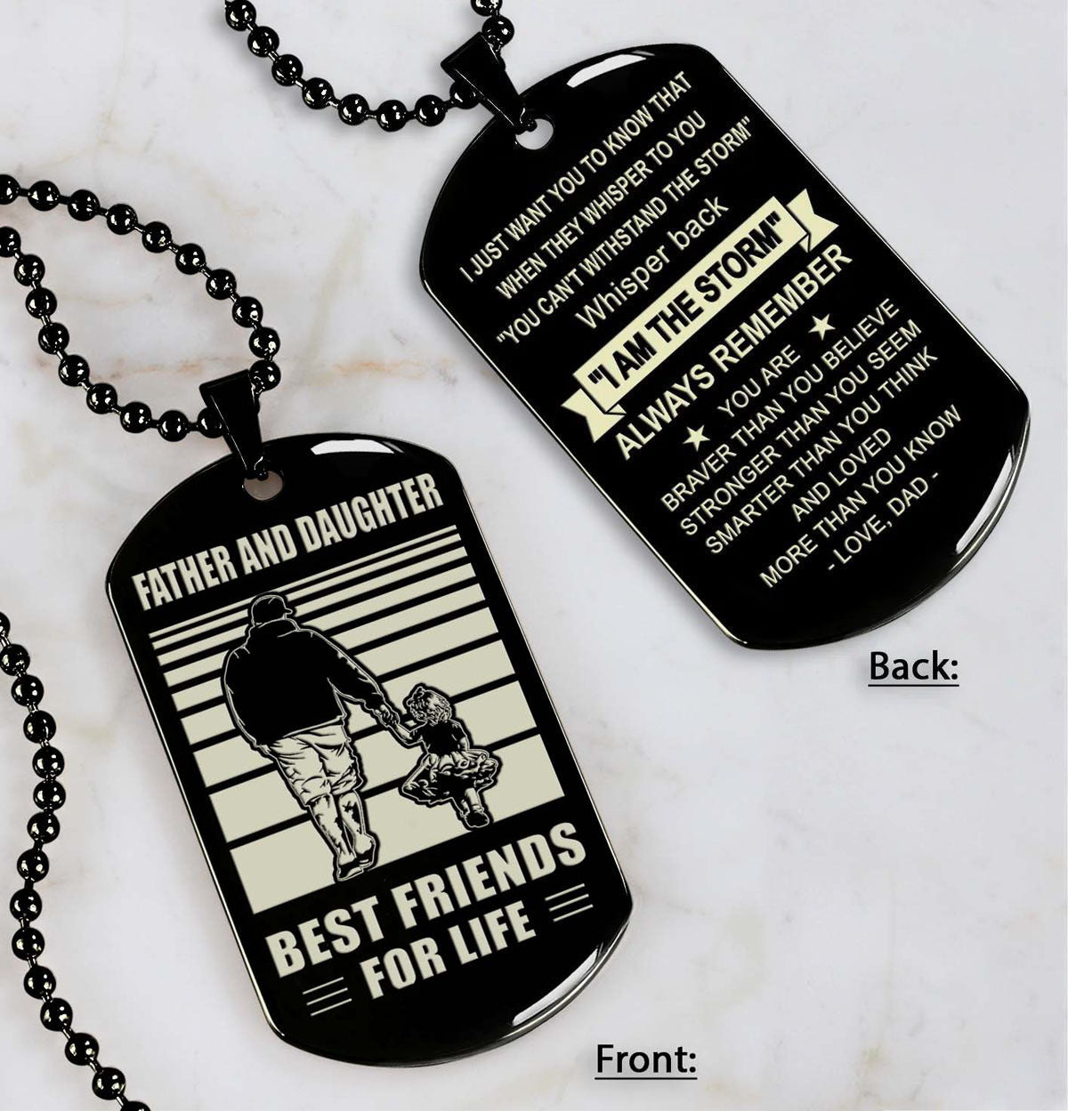 NVL-Personalized Double Sided Dog Tag Father And Son Best Friends For Life - Message on the back side