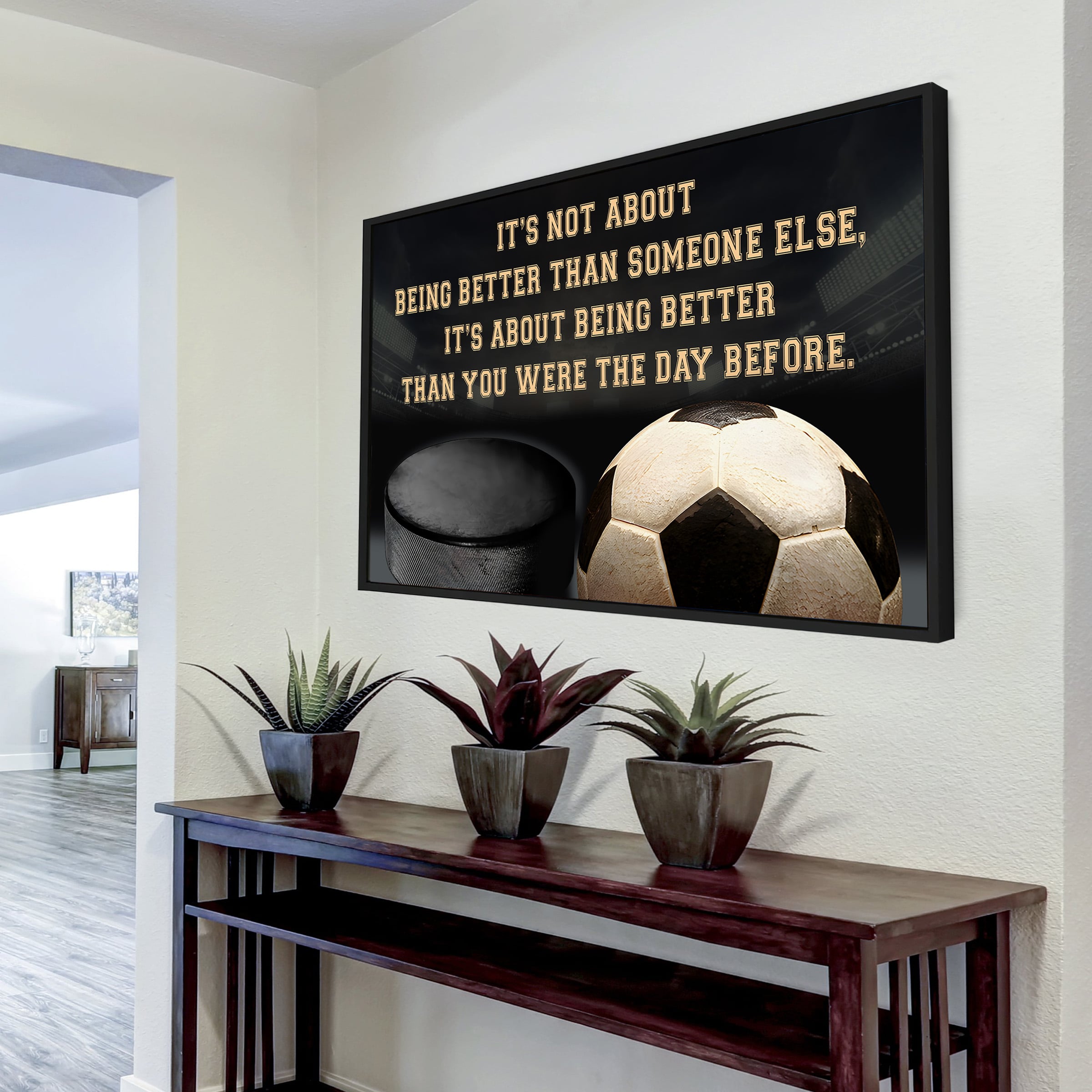 Hockey and Soccer customizable poster canvas