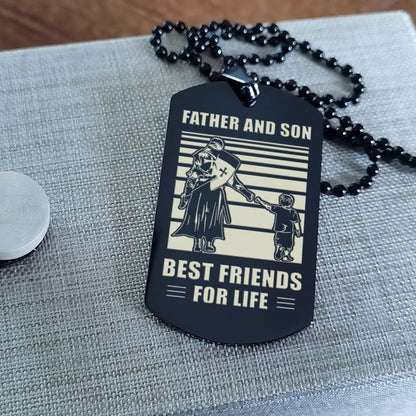 NVL Personalized Double Sided Dog Tag Father And Son Best Friends For Life - Message on the back side