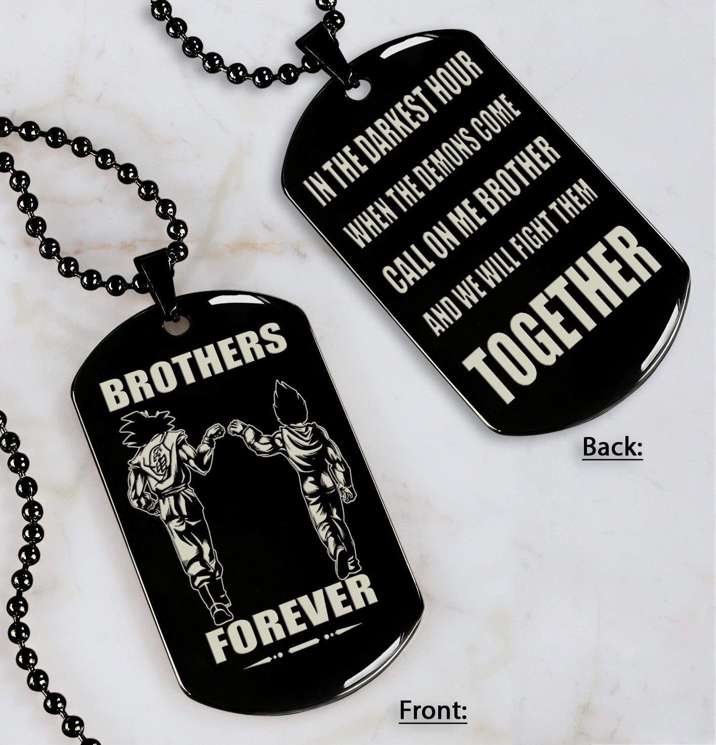 DRB double sided dog tag brothers forever - BROTHERS FOREVER