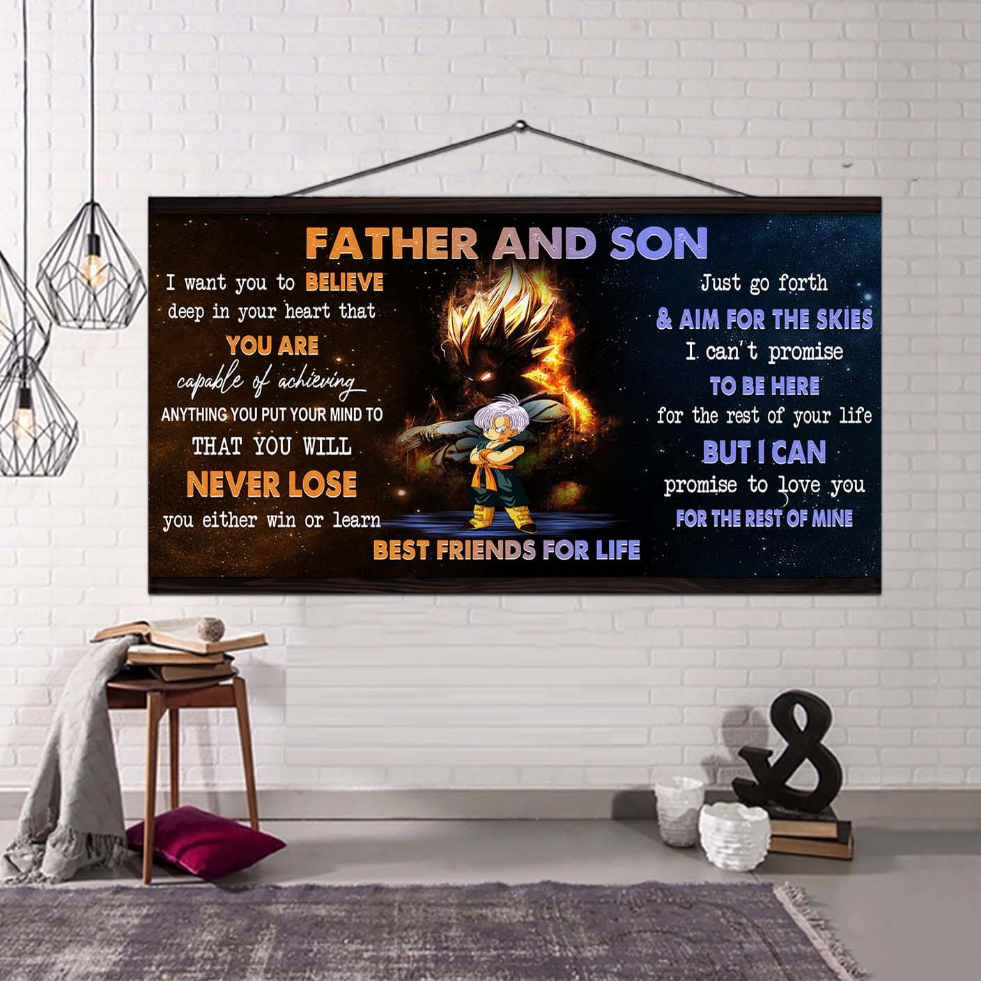 Personalized VG To Son Poster Canvas Father And Son Best Friends For Life - Message For Your Son Gifts For Him