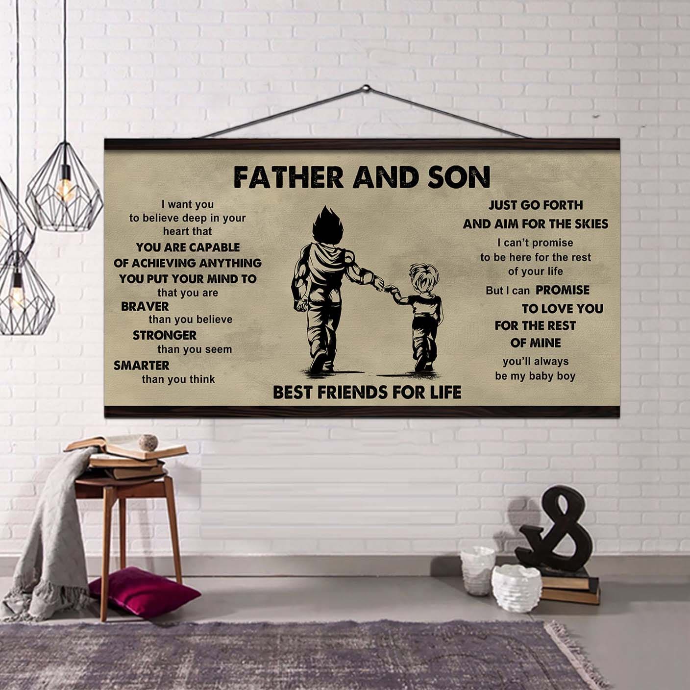 DRB GK Father And Son Best Friends For Life  - That You Are Braver Than You Believe Poster Canvas Gift For Son From Father