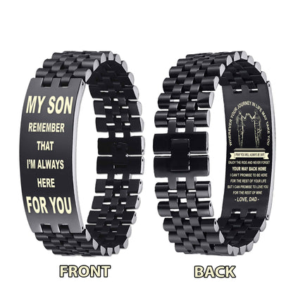 New Version Double Sided Bracelet Gift From Dad For Son - Never Forget Your Way Back Home