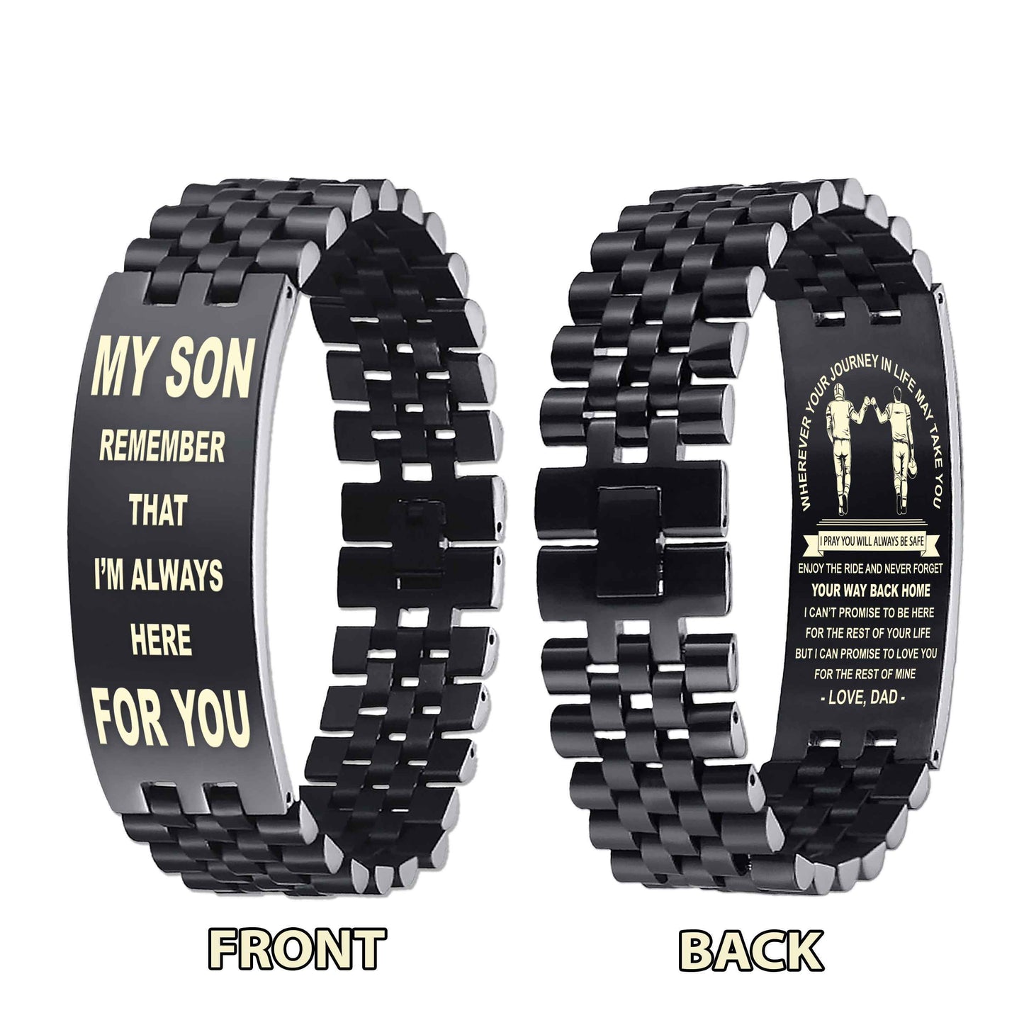 New Version Double Sided Bracelet Gift From Dad For Son - Never Forget Your Way Back Home