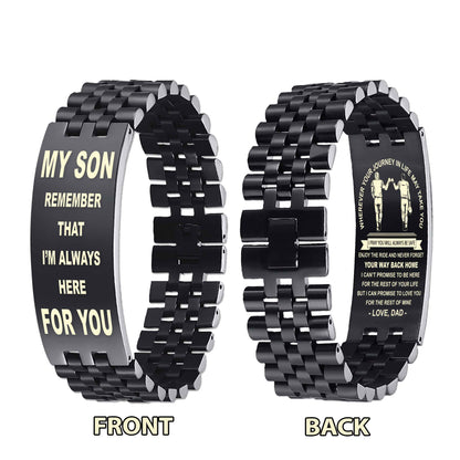 New Version Double Sided Bracelet Gift From Dad For Son - Never Forget Your Way Back Home