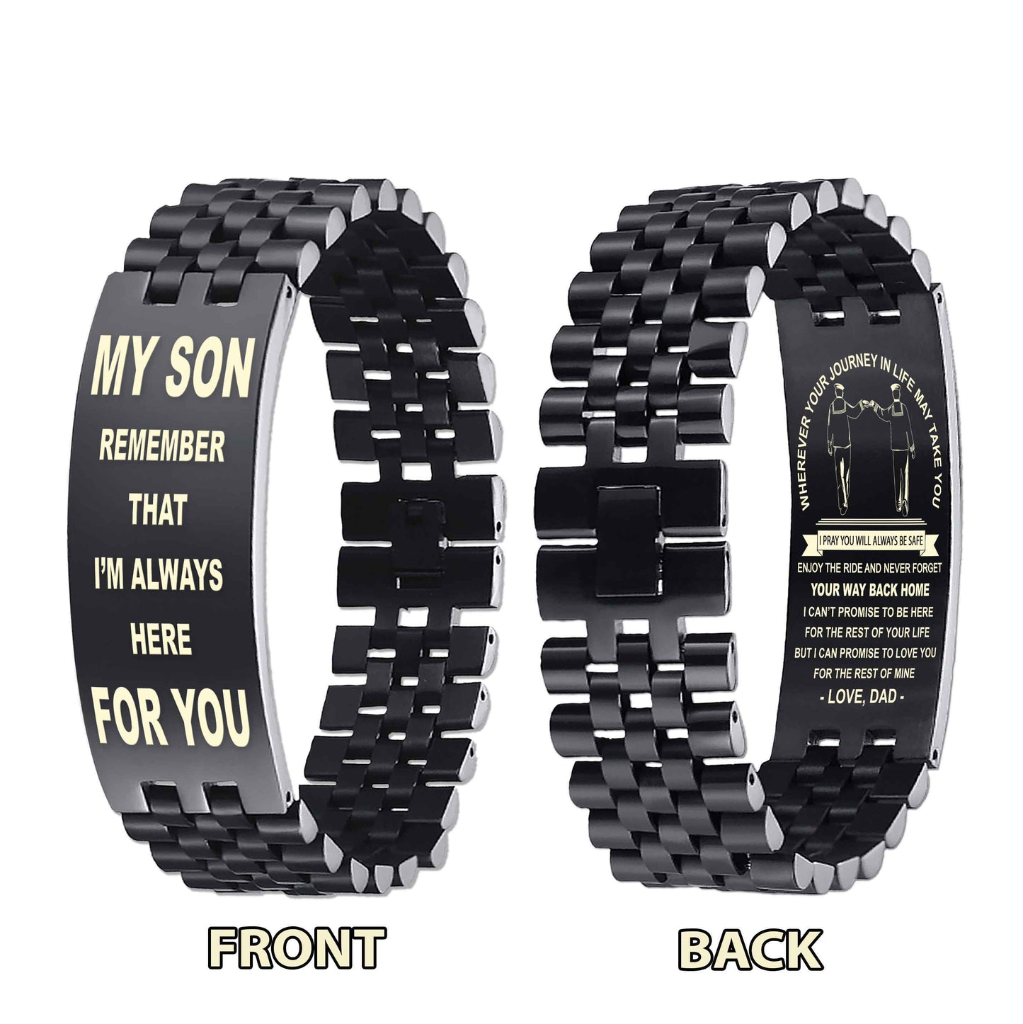 New Version Double Sided Bracelet Gift From Dad For Son - Never Forget Your Way Back Home